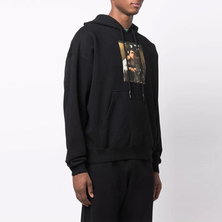 Off-White Caravaggio Boy Skate Hoodie Black/Multicolor Men Tops OMBB085F21FLE0131084