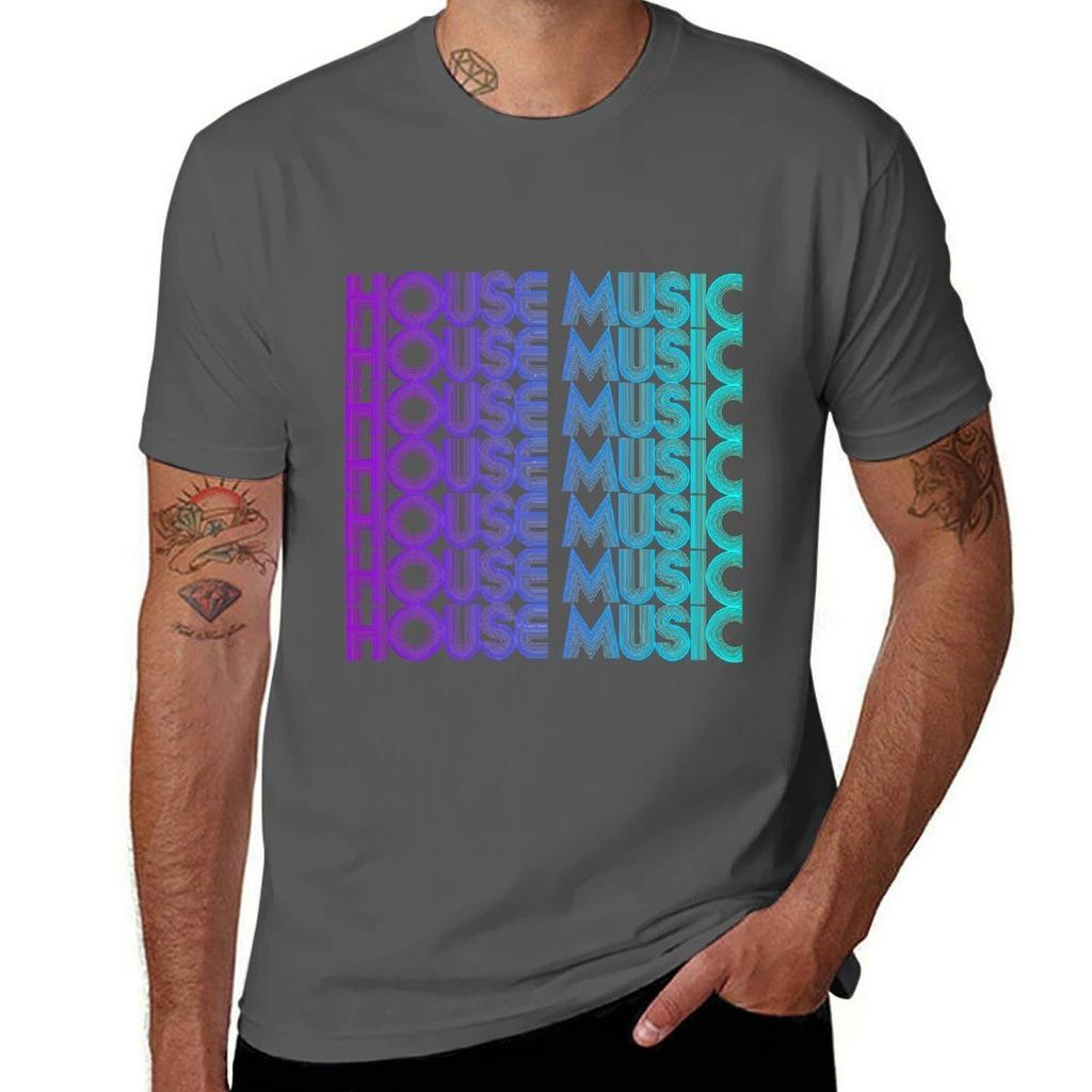 House Music Vaporwave Techno House Music EDM Liebhaber DJ Ausrüstung T-Shirt T-Shirts für Mann Baumwolle lustiges T-Shirt