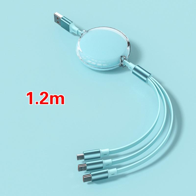 3 In 1 Retractable 100W Fast Charge Data Cable For Iphone 14 Usb Type C/Micro For Sumsung Xiaomi 13 Huawei Phone Charge Usb Cord