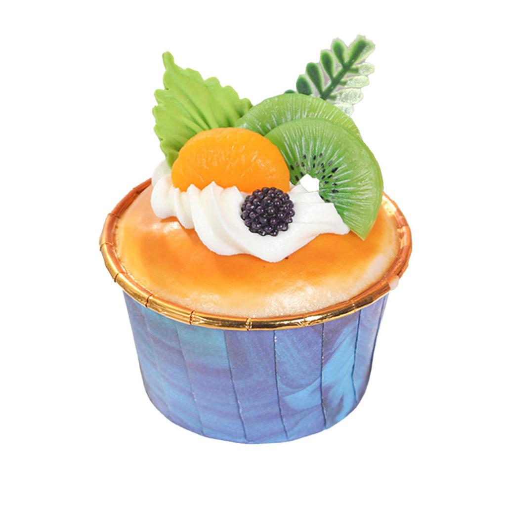 6 stk Kunstige Falske Cupcakes Dekorative Simulerte Cupcake-modeller for Utstilling Kjøkkendekorasjon