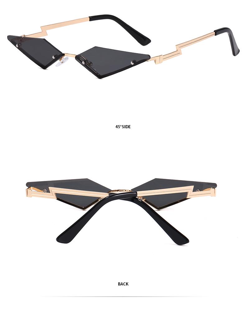 Trendy Rimless Metal Triangle Sunglasses - Fashionable European American Style 3491