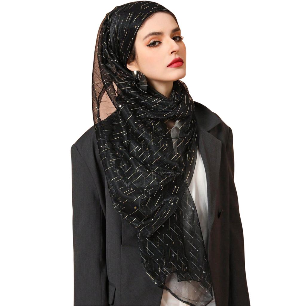 Women's Hijab Muslim Headscarf Easy Wearing Headwrap Scarf for Busy Modern Lady Girls Large Rectangle Neckerchief