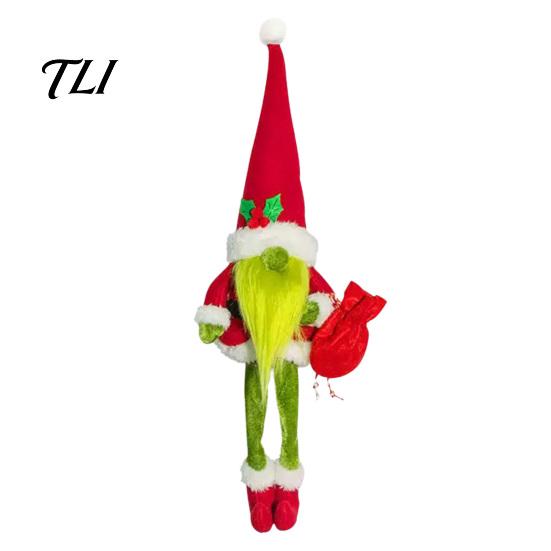 Hanging Christmas Tree Plushies Plush Gnome, Long Leg Faceless Scandinavian Santa Doll, Swedish Tomte Tiered Tray Sitting Figures Elf Figurine