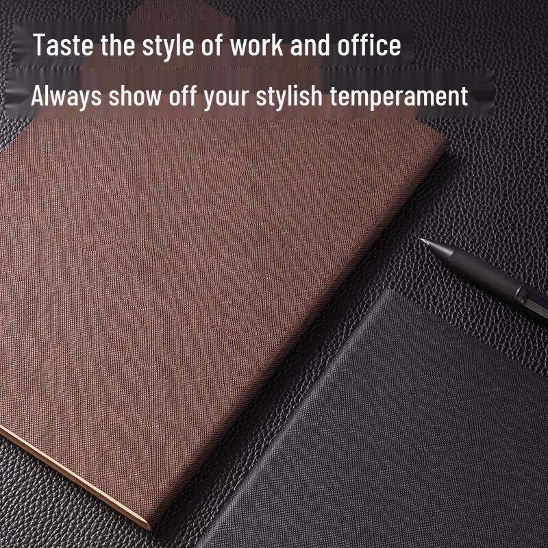 Deli A5 Leather-Bound Business Notebook