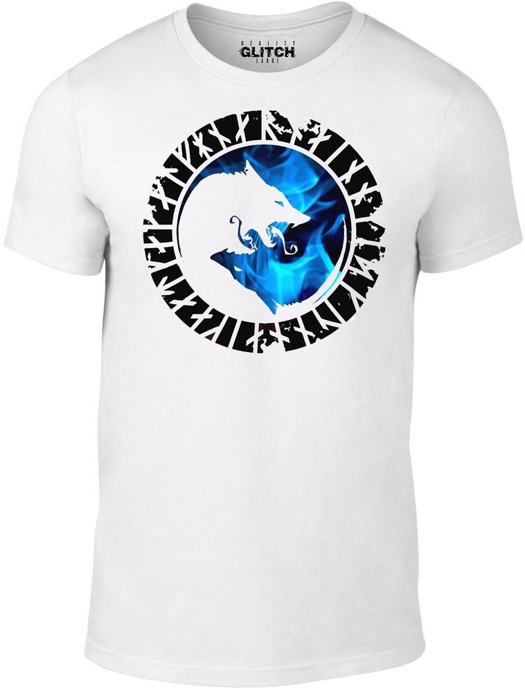 

Blue Fire Wolf Mens T-Shirt - Cool Fashion Gift Xmas Funny Present L
