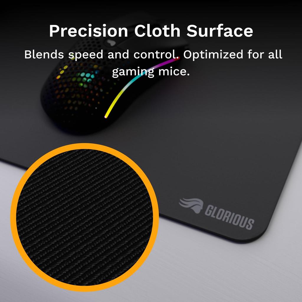Glorious Mouse Pad 2 Edgeless XL Black Cloth Gaming Mouse Pad x MS0767 (460 355mm) GLO-MP2-CLTH-EGL-XL-BLK