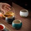 New Chinese Style Ceramic Tea Cup - Green Mountains & Rivers Gift Box