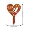 Cemetery Decoration with Metal Grave Stake, Heart Shape Memorial Plaque
