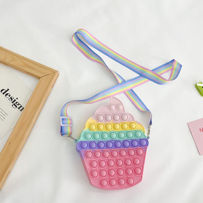 

Cute Large Silicone Fruit Shoulder Bag For Kids With Fun Cartoon Design And Bright Colors Colorful Ice Cream
