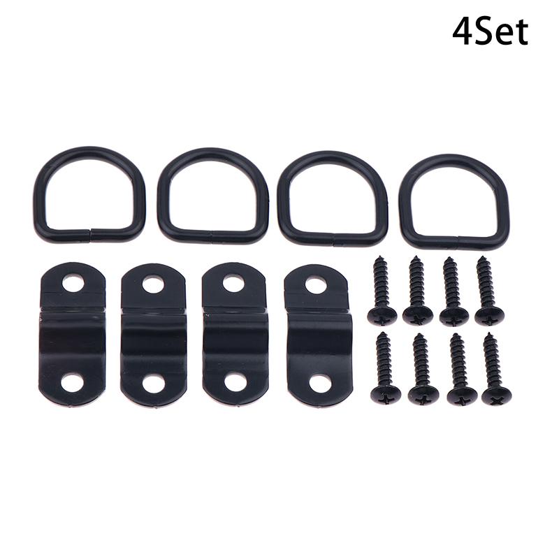 

Heavy Duty D-Ring Pull Hook Stainless Steel Trailer Tie Down Anchor Black Secure Cargo Car Truck Enclosed Multi Purpose Mount A3