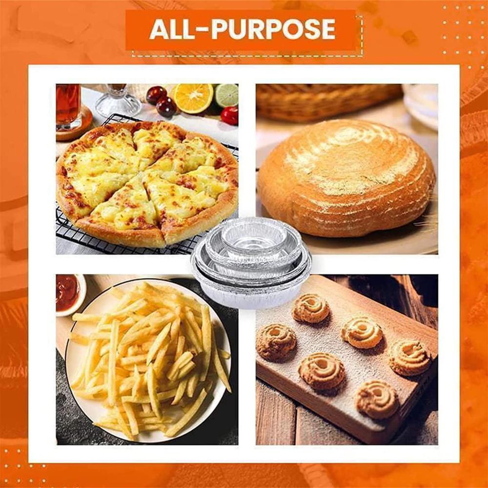 Microwave Roasting Aluminum Foil Tin Box Round Aluminium Foil Trays Air Fryer Liner Containers
