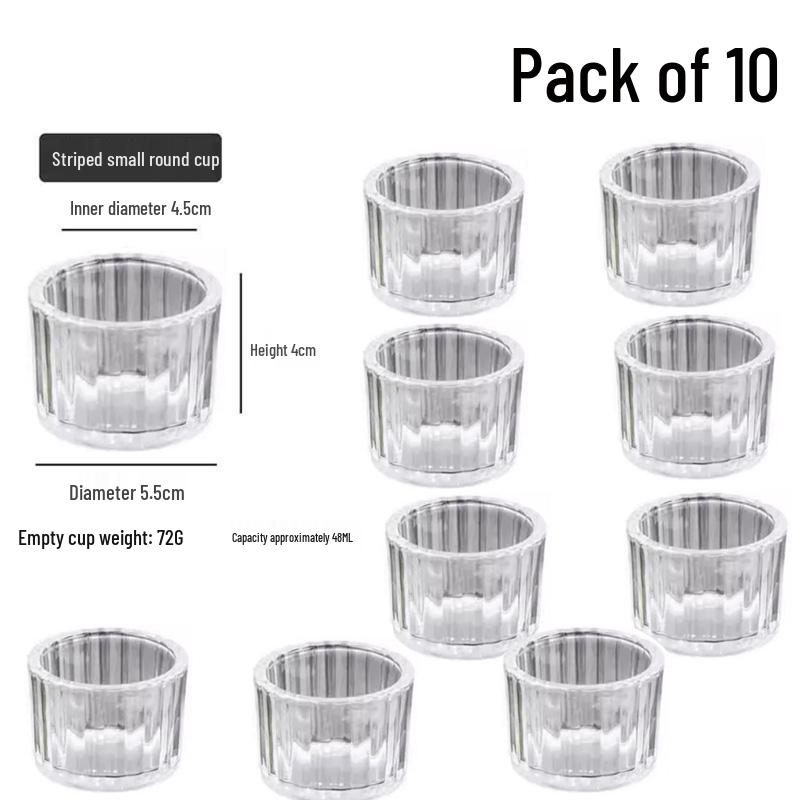 Aromatherapy Vertical Stripe Glass Candle Holder Jar - Scented Candle Holiday Souvenir.