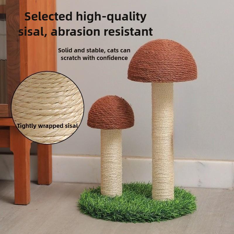 Cat Grab Column Post Sisal Material Wear-resisting PetsToy Catt Training Supply Accessory 2 Cute Mushroom Shape Cat Scratching