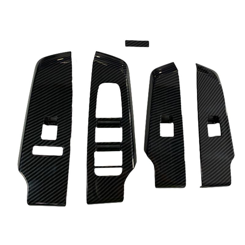 4pcs Window Lift Switch Button Cover Trim Window Switch Bezel Trim for Mitsubishi Outlander - ABS Carbon Fiber