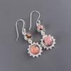Black Rhodonite Gemstone 925 Sterling Silver Jewelry Handcrafted Earrings 1.80" EE-13-23