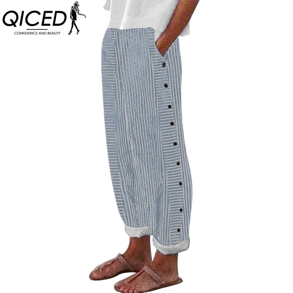 

QICED Женские модные повседневные брюки и капри с принтом однотонного цвета XXXXXL