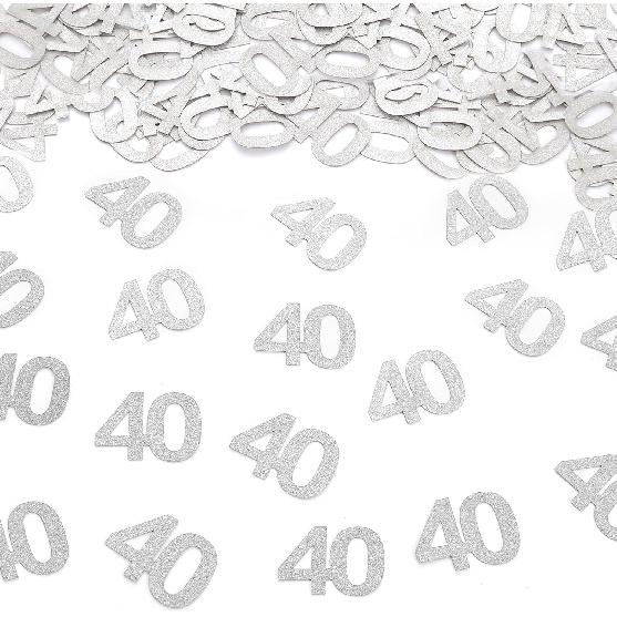 40th Happy Birthday Confetti Decorations - Gold Glitter Number 40 Party Decorations, Wedding Anniversary Party Table Decorations