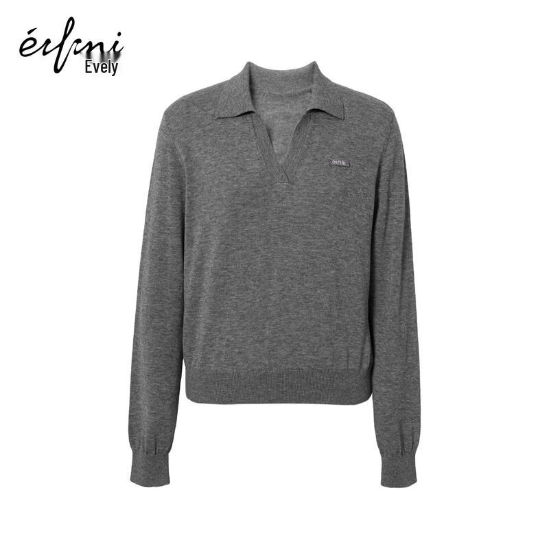 

Eifini Women s Polo Collar Wool Blend Knit Sweater M