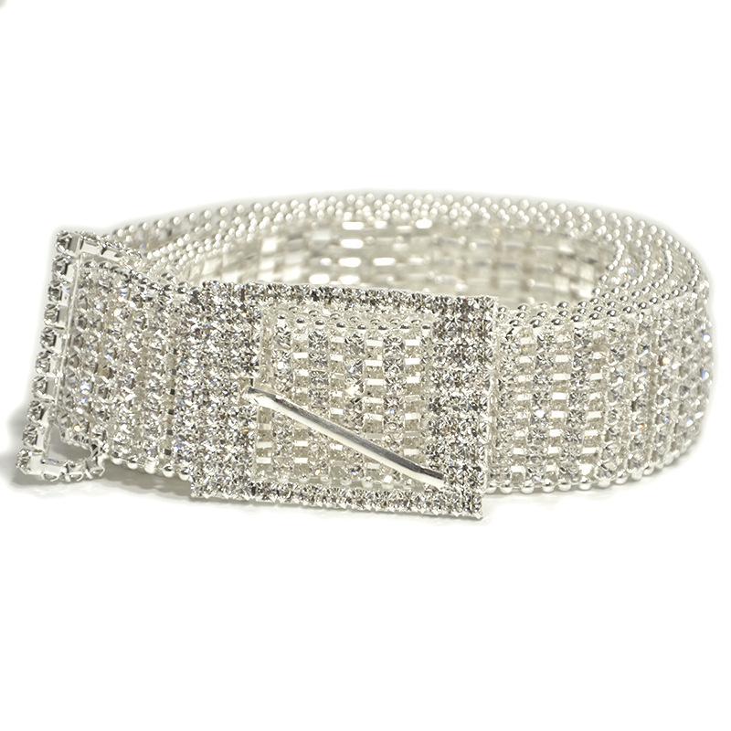 European and American New Style Sweet Rhinestone Belt Lady Luxurious 8 Rows Crystal Diamond Belt Waist Chain