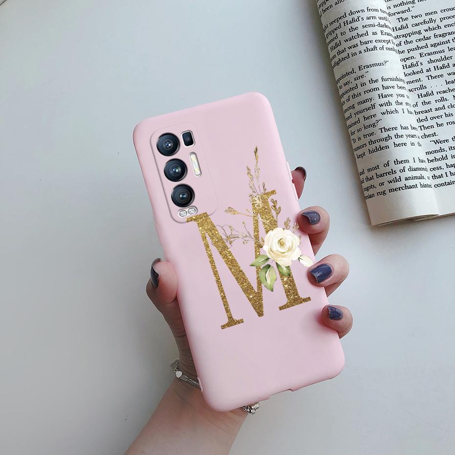 For OPPO Find X3 Neo Phone Case CPH2207 Cute Letters Soft Silicone Bumper Cover For OPPO Find X3 Neo Reno 5 Pro Plus Case Fundas