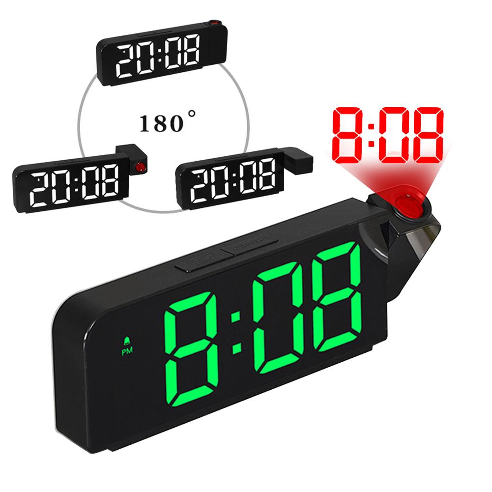 Projection Alarm Clock LED Digital Alarm Clock Large Number Display Desk Alarm Clock Temperature/Date Display for Heavy Sleepers