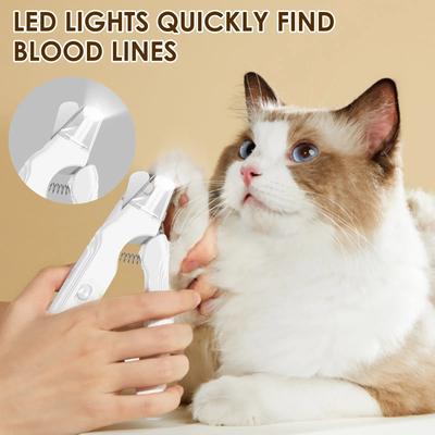 2 en 1 Amoladora y Cortauñas para Mascotas Herramienta de Aseo para Gatos y Perros con Luces LED y Protector contra Salpicaduras Recargable por USB Cortauñas para Gatos y Perros
