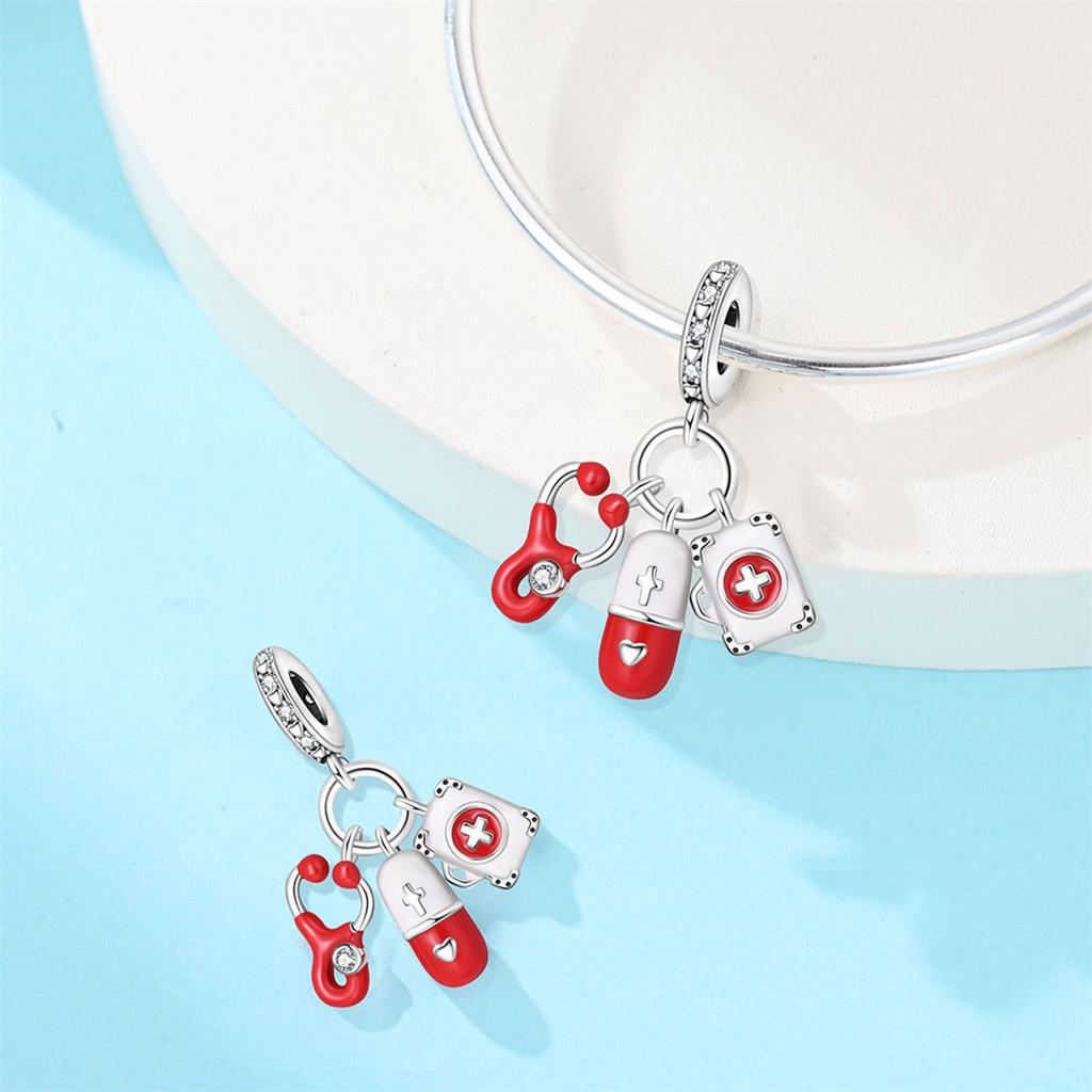 DIY Bracelet Charms Tooth Pill Medicine Box Ambulance Nurse Theme Beads For Jewelry Making