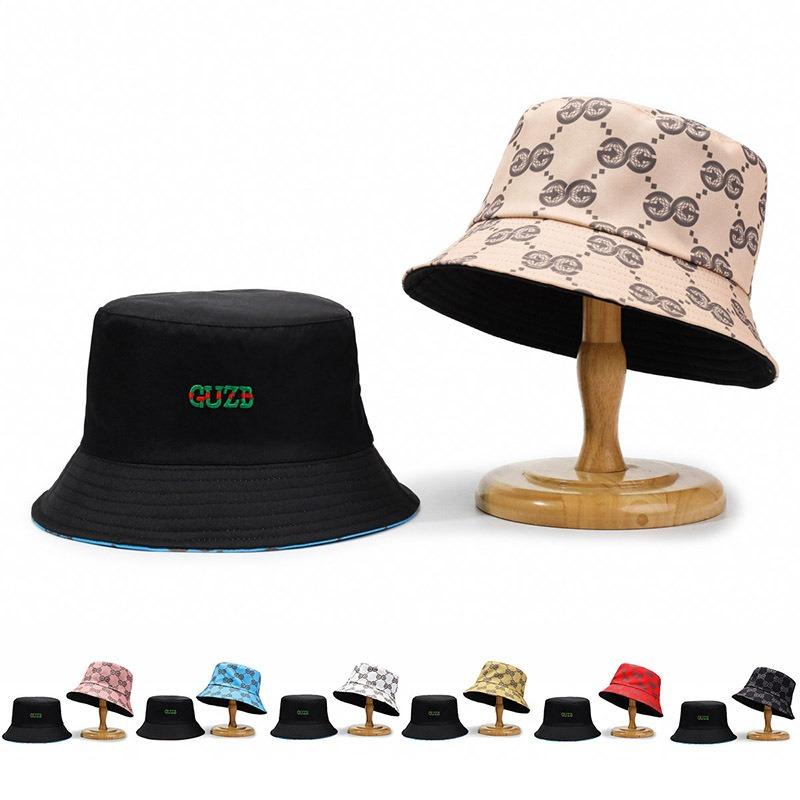 New trendy brand bucket hat trendy men and women new fashion pot hat personalized color double-sided outdoor sun hat