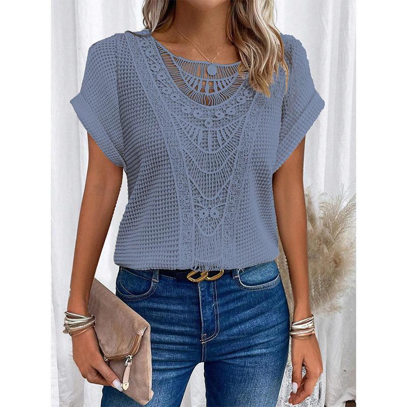 Summer And New Lace Spring Splicing Shortsleeved Tshirts For Women