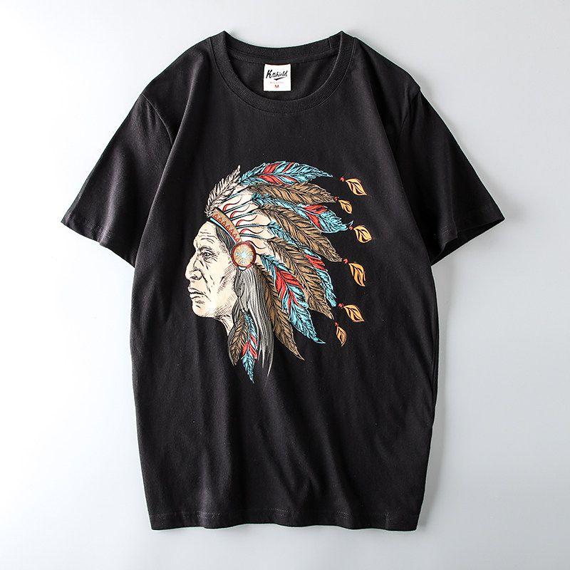 Trendy Retro Europe and America Short Sleeve Hong Kong Style Export T-Shirt