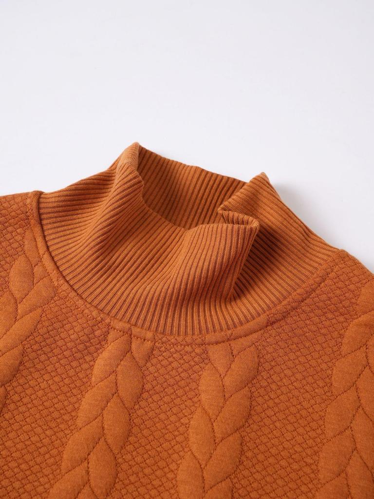 European Men's High Collar Jacquard Sweater - Solid Color, Autumn/Winter Fashion