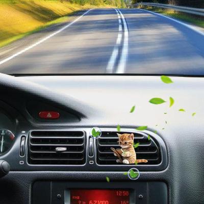 Car Vent Freshener Cat Car Odor Eliminator Vent Clips Decor 3D Acrylic Deodorizer Accessories Aromatherapy Vehicle For Interior