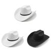Western Cowboy Hat With Large Brim And Waterwave Embroidery For Summer Outdoor Wear