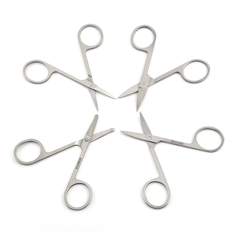 Round-Head Stainless Steel Eyebrow & Beard Trimming Scissors for Beauty & Nose Hair
