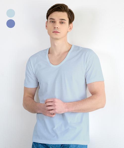 

[BYC] B_ Blooming Cotton T-Shirt_2color [Shipped from Korea] 100% Authentic Medium Blue - 095