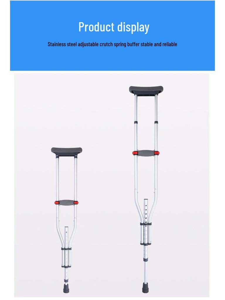 Aluminum Alloy 13-Level Adjustable Folding Crutches for Elderly