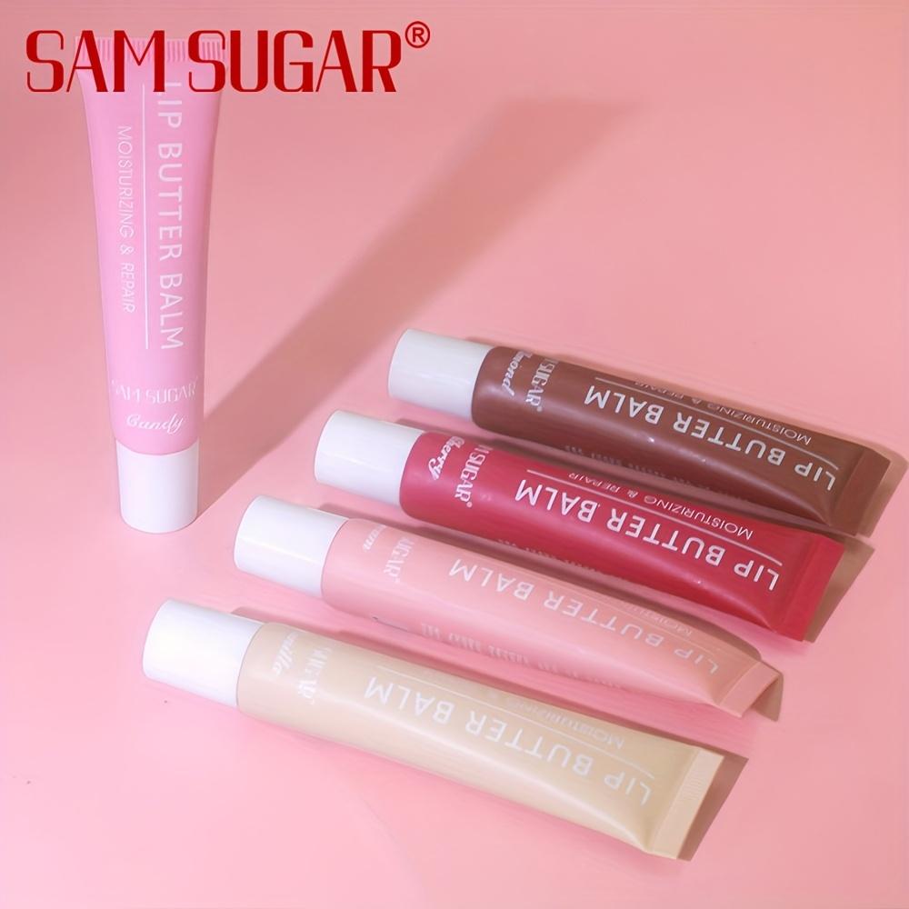 SAM SUGAR 5 Colori Burrocacao Idratante Specchio Lucidalabbra Rosa Labbra Guava Vaniglia Torta al Caffè Odore Rossetto Olio Trasparente Trucco