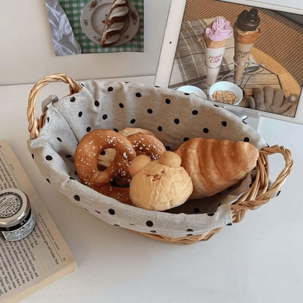 New Fabric Material Storage Basket Rattan Design Multi-Purpose Clutter Organizer Rattan Basket Desktop Organizatio