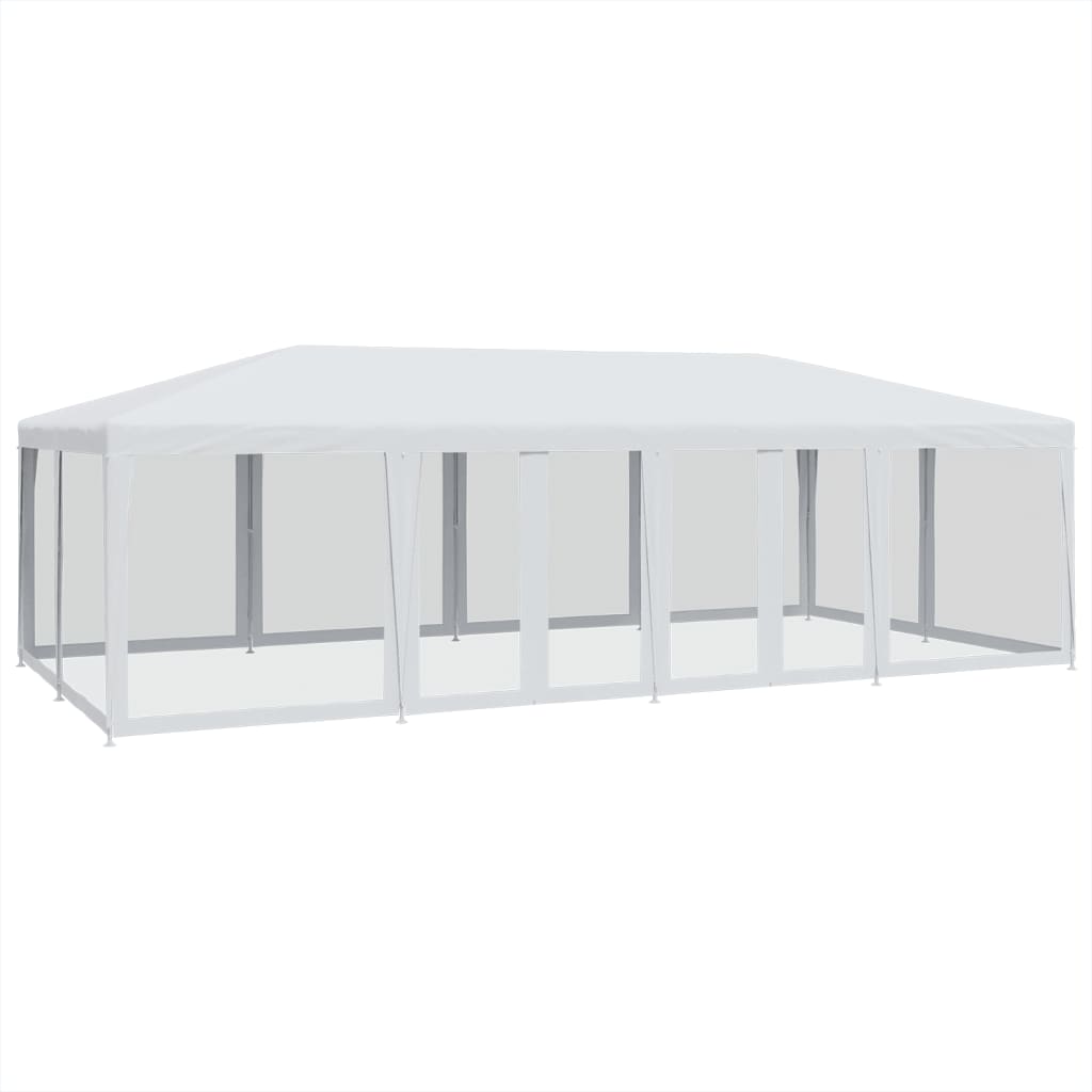 Vidaxl Party Tent With 12 Mesh Walls, White, 8X4 M, Hdpe