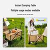 OEING Foldable Camping Cart with Wood Grain Tabletop