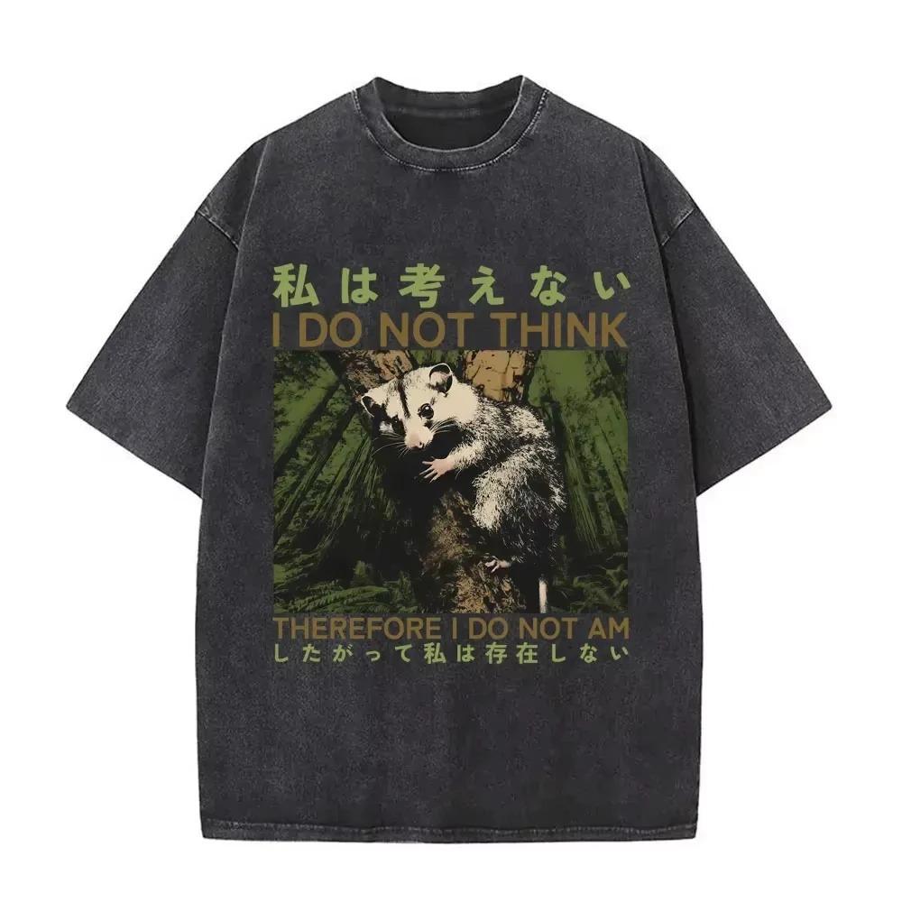 Cooking Is An Art Rat Chef & Sushi Graphic Print Vintage Washed Oversized Streetwear T-Shirt