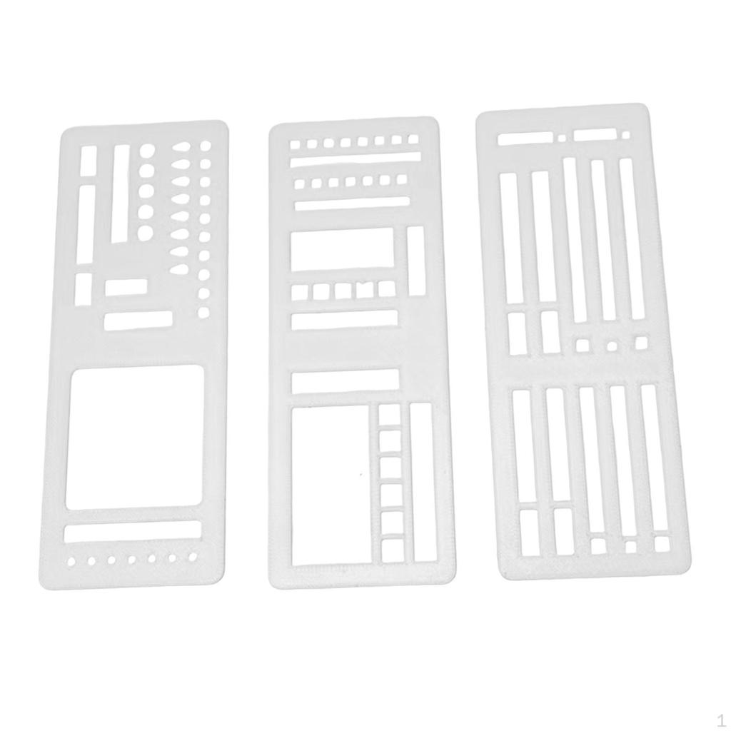 3 Journal Stencils, Handmade Stencils for Painting, Craft, 5.43 X 2 Inch, Compact