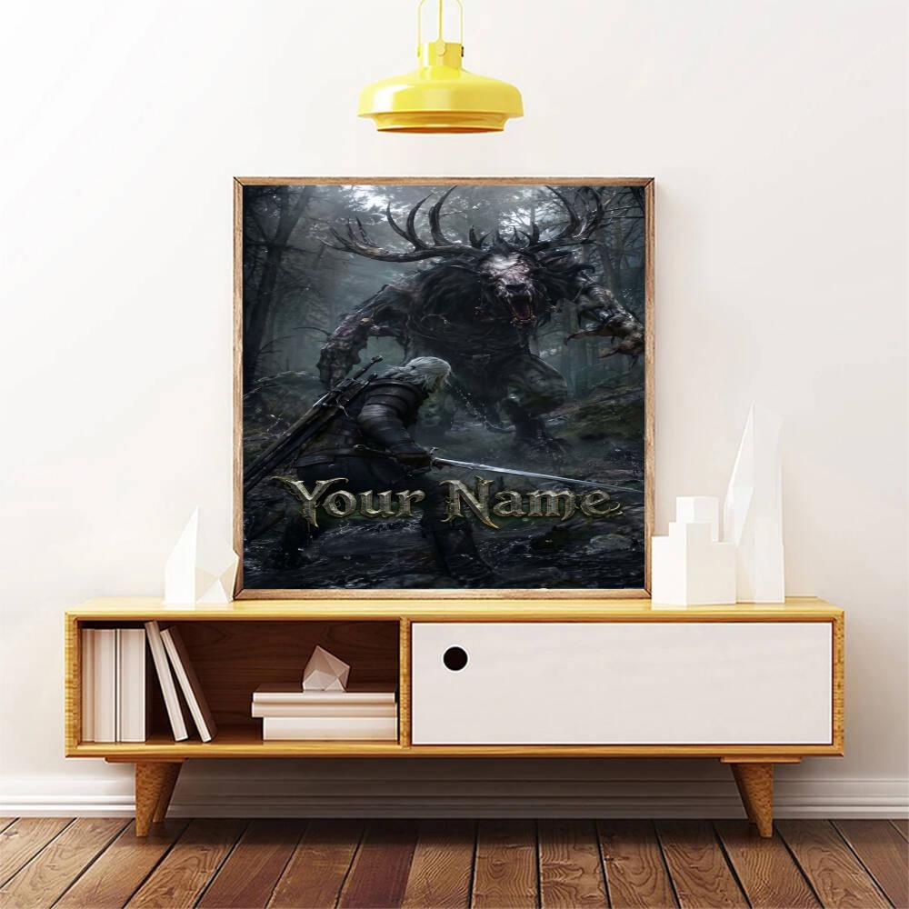 The Witcher 3 Customize Your Name Diamond Painting Round Diamond Diy Frameless Holiday Artwork Suitable For Home Office Wall Decoration
