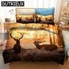Sunset Deer 3D Printed Bedding Set Duvet Covers Pillowcases Comforter Bedding Set Bedclothes Bed Linen