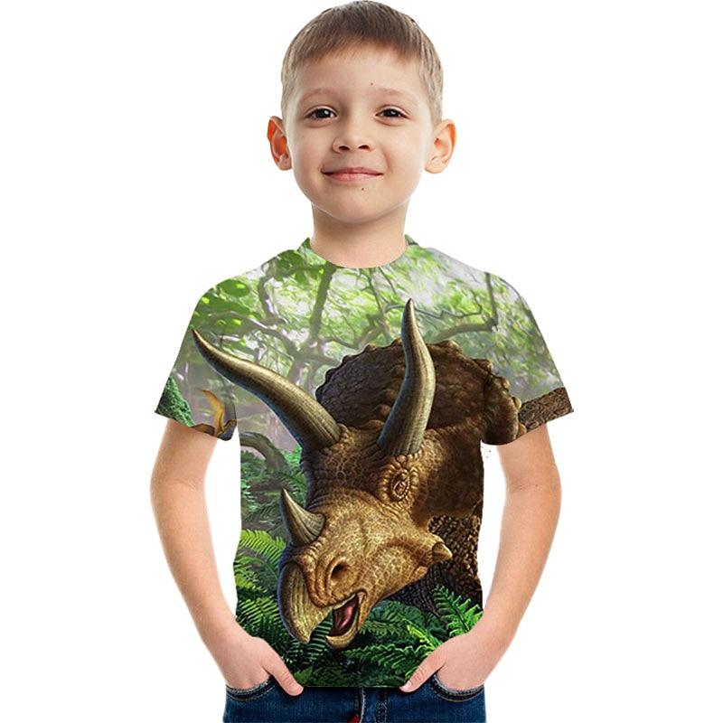 Fashion Letter Pattern Printed Short Sleeve T-Shirt Fashion 3D Printed Colorful Shirts For Boys And Girls 110cm