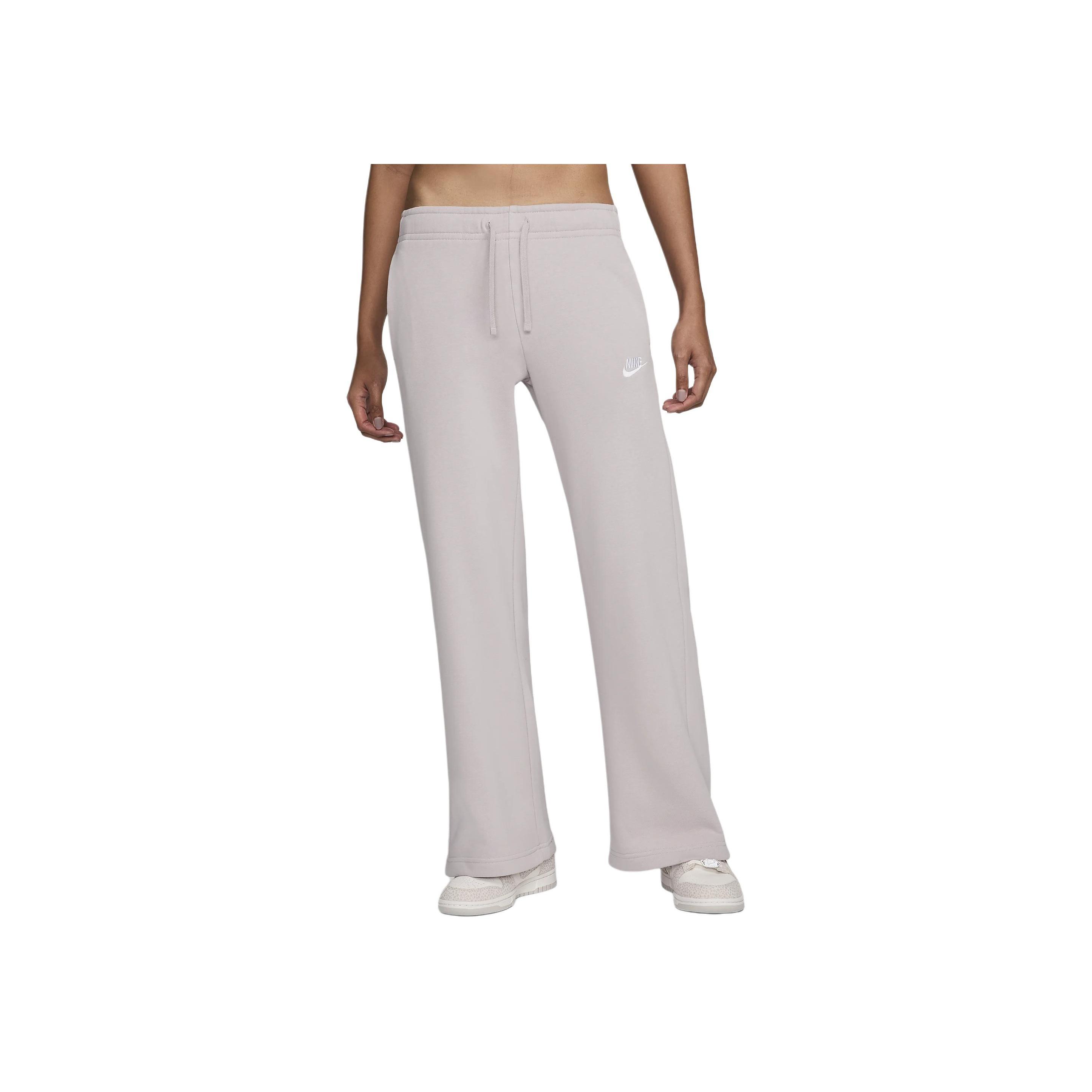 Nike Sportswear Platinum Violet Women s Club Fleece Mid-Rise Wide-Leg Tracksuit Bottoms FB2728-019 L