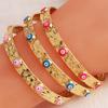 18K Gold Plated Cuff Band Bracelet For Women Fashion Evil Eye Bangle Luxury Crystal Bracelet Indian Bangles Women Accessories
