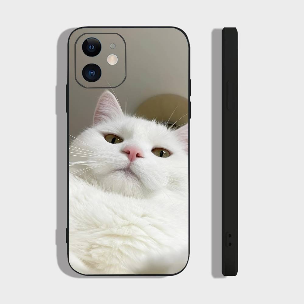 Cute Cat Phone Case For IPhone 17 Air 16 15 14 13 Pro Max 11 12 Black Silicone Cover