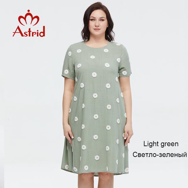Astrid Women's Summer Dress 2023 Elegant Dress Cotton Oversize Office Polka Dot Embroidery Design Pocket Long Dresses for Women
