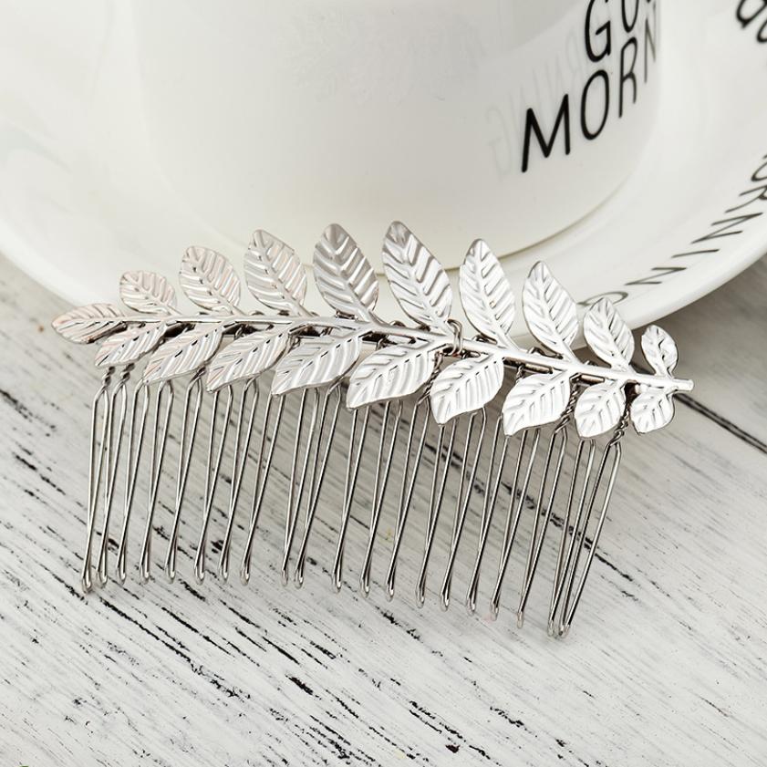 Wedding Hair Accessories Leaf Hair Clips for Women Fashion Crystal Bride Headdress Hairpin Crystal Hair Combs Girls Jewelry Gift